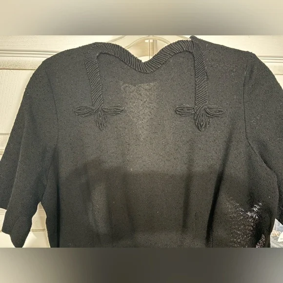 Vintage Mod mad men 1950s 1960 black dress small - Picture 2 of 8